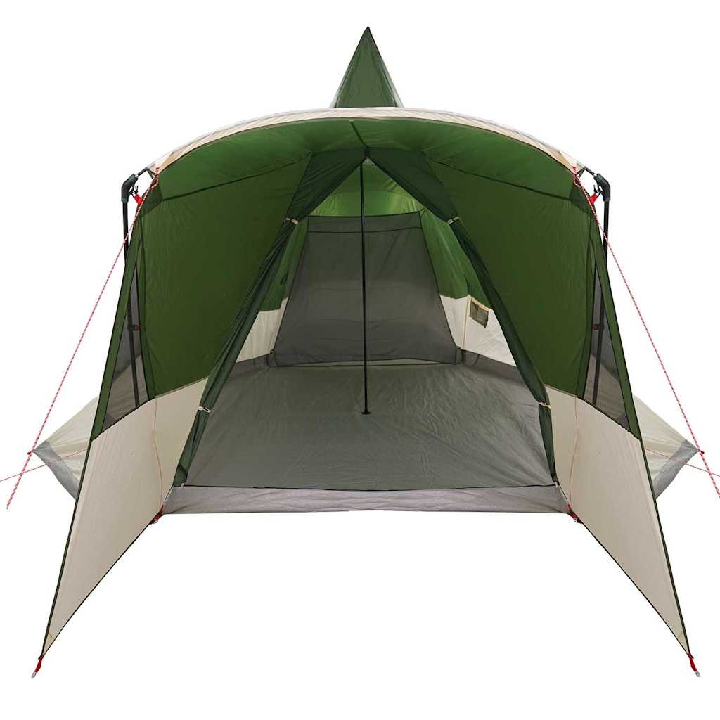 Tipi telts 8 personām ar jumtu, zaļa, 720 x 465 x 295 cm
