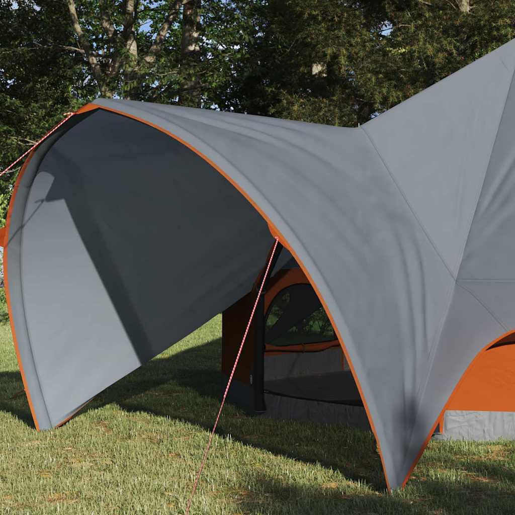 Teepee tent with roof Grey and orange 600 x 600 x 347 cm