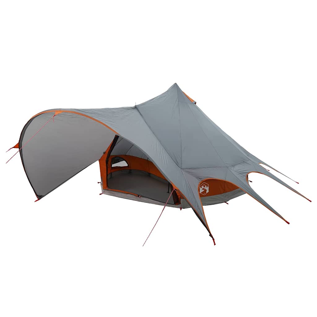 Teepee tent with roof Grey and orange 600 x 600 x 347 cm
