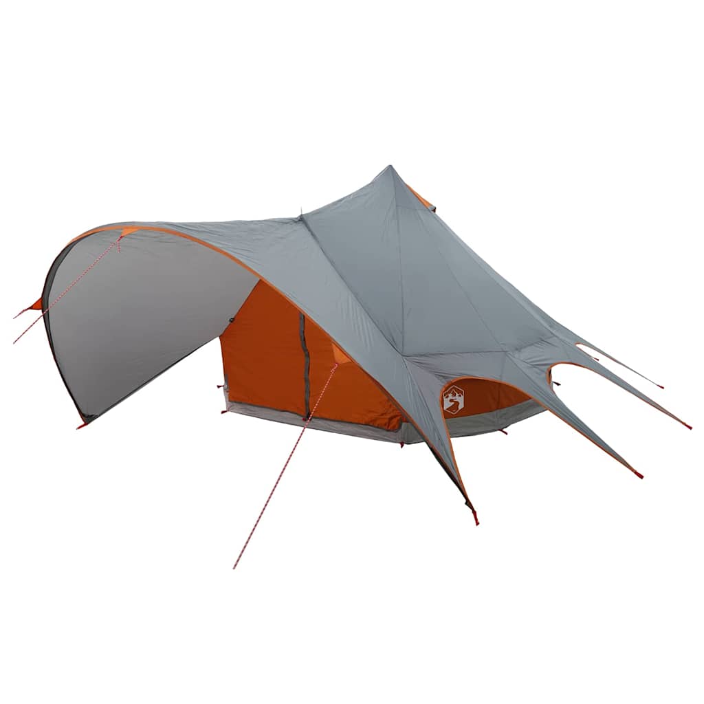 Teepee tent with roof Grey and orange 600 x 600 x 347 cm