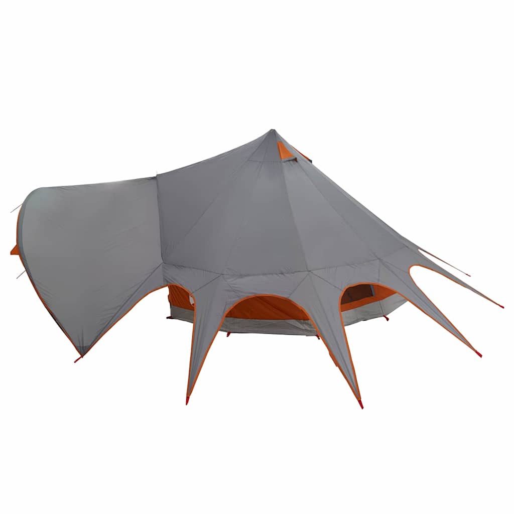 Teepee tent with roof Grey and orange 600 x 600 x 347 cm
