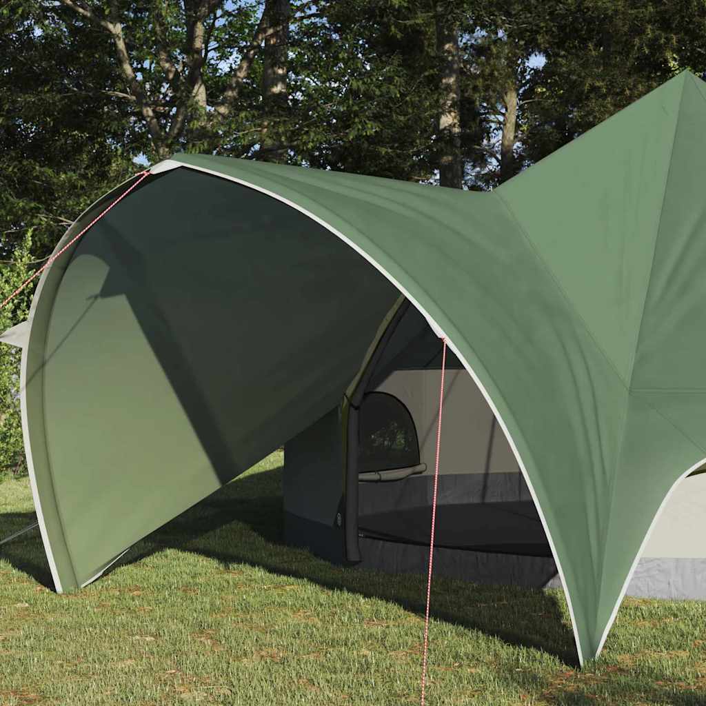Tipi telts ar jumtu Zaļa un pelēka 600 x 600 x 347 cm