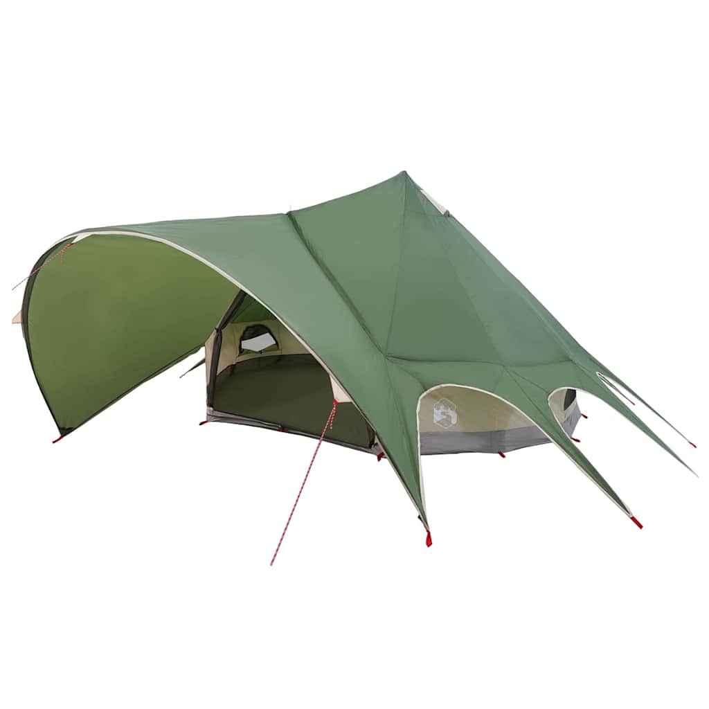 Tipi telts ar jumtu Zaļa un pelēka 600 x 600 x 347 cm