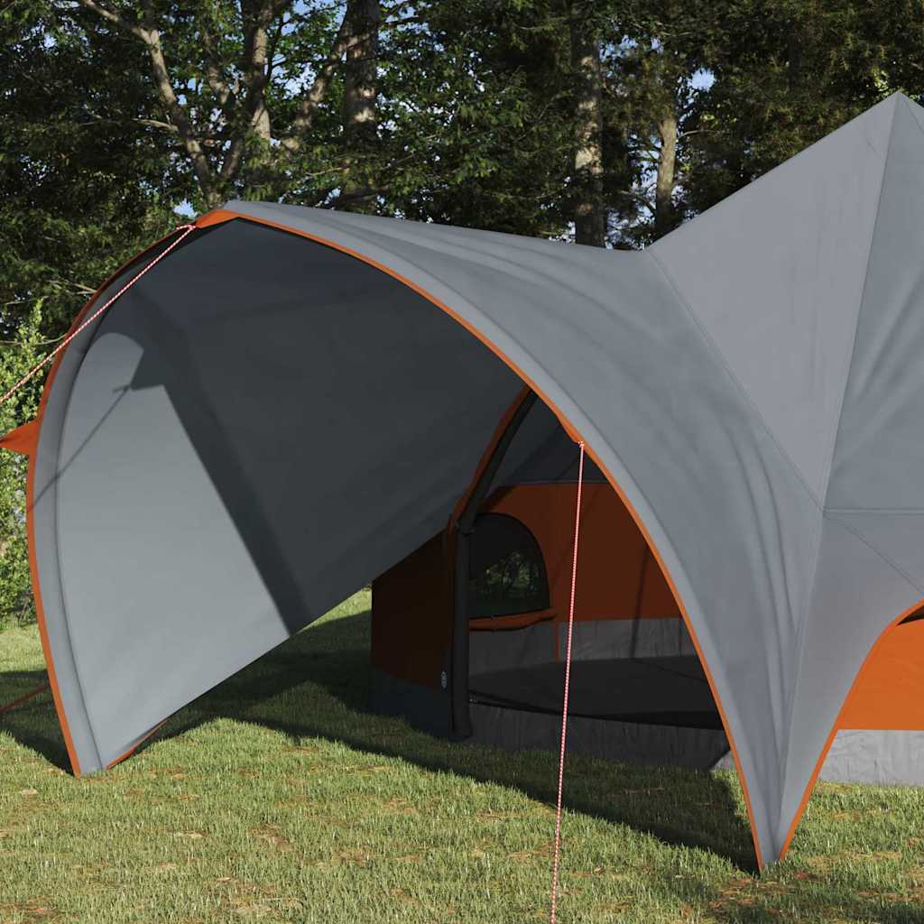 Teepee tent with roof Grey and orange 600 x 600 x 347 cm