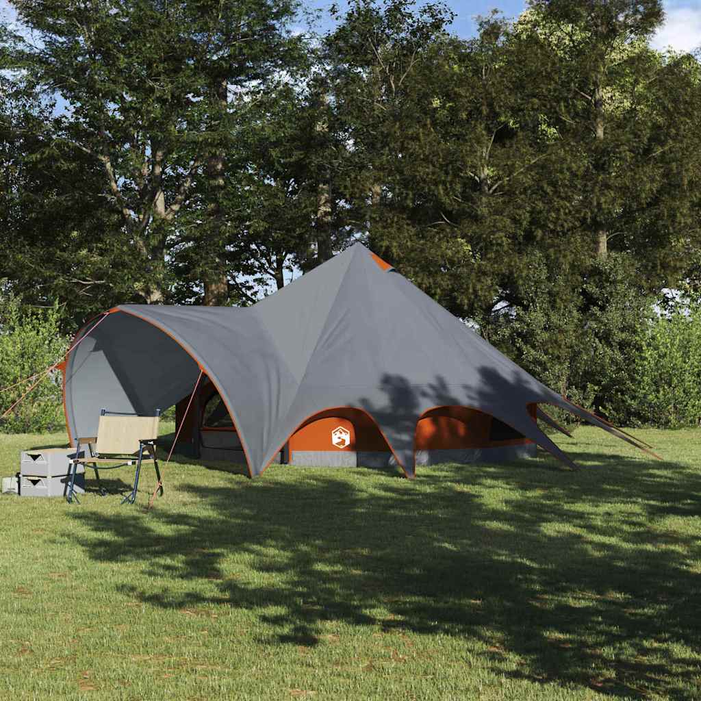 Teepee tent with roof Grey and orange 600 x 600 x 347 cm
