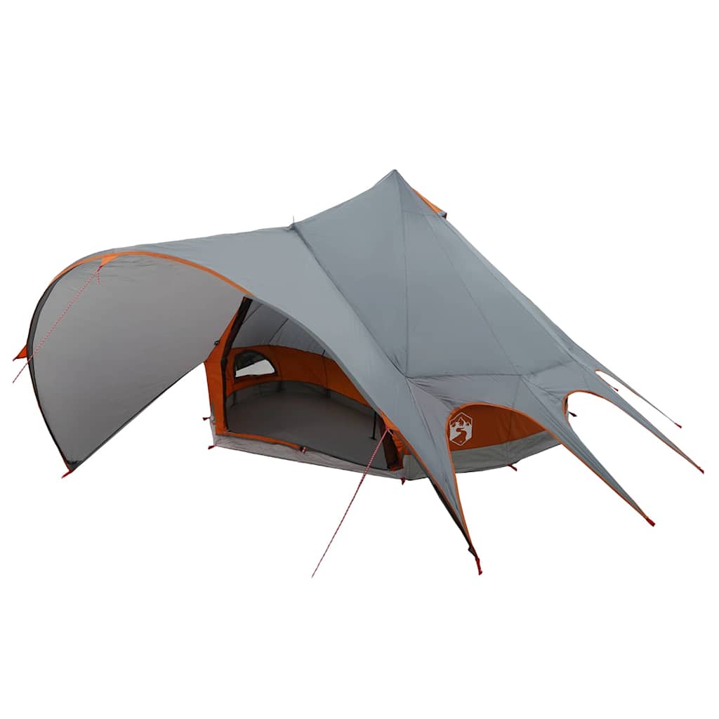 Teepee tent with roof Grey and orange 600 x 600 x 347 cm