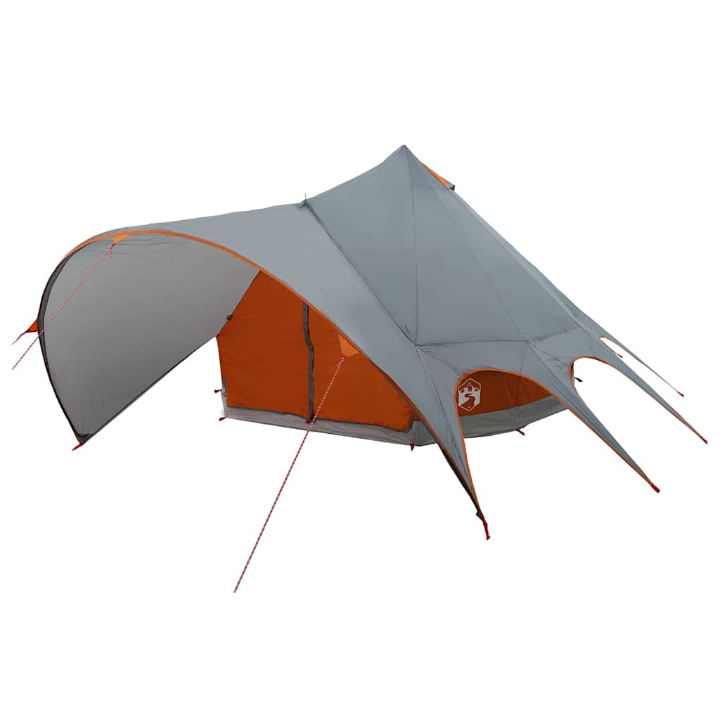 Teepee tent with roof Grey and orange 600 x 600 x 347 cm