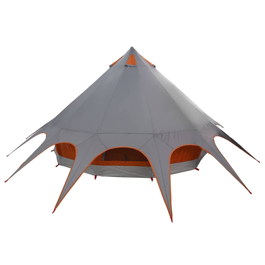 Teepee tent with roof Grey and orange 600 x 600 x 347 cm
