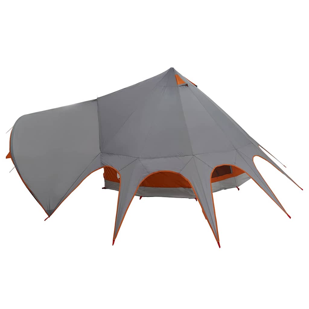 Teepee tent with roof Grey and orange 600 x 600 x 347 cm