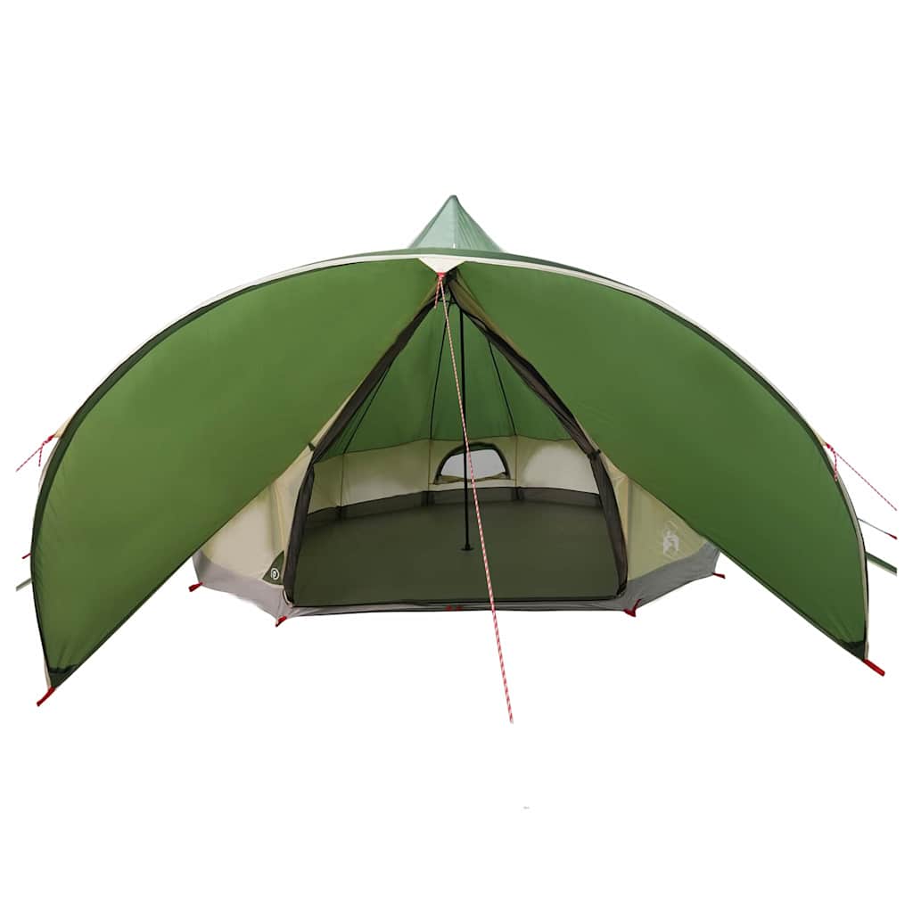 Teepee palapinė su stogu Žalia ir Pilka 600 x 600 x 347 cm