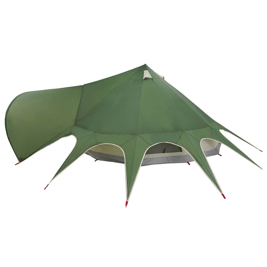 Teepee palapinė su stogu Žalia ir Pilka 600 x 600 x 347 cm