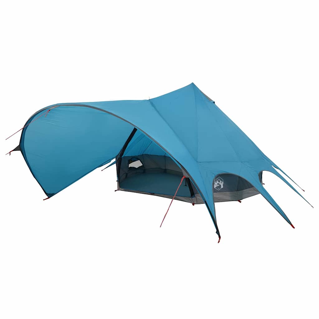 Teepee palapinė su stogu Mėlyna ir Pilka 600 x 600 x 347 cm