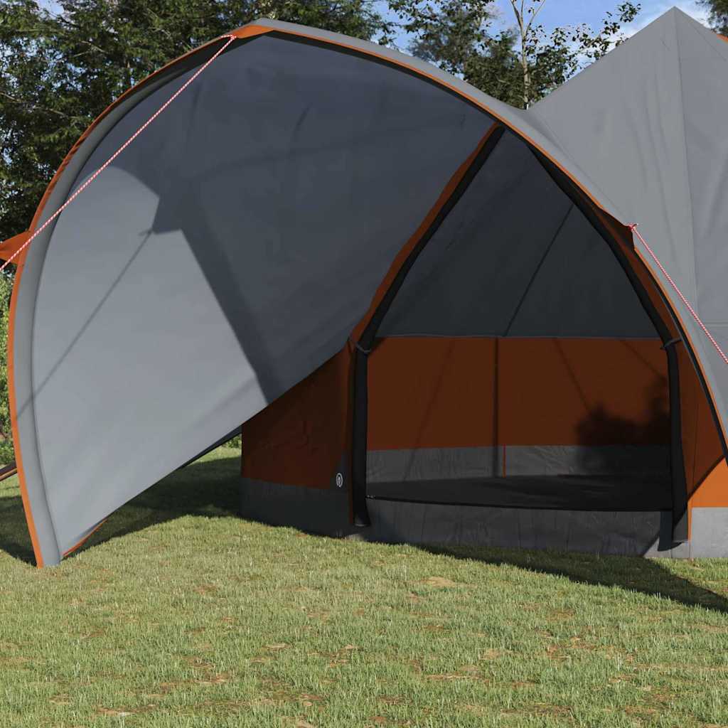 Teepee tent with roof Grey and orange 600 x 600 x 347 cm