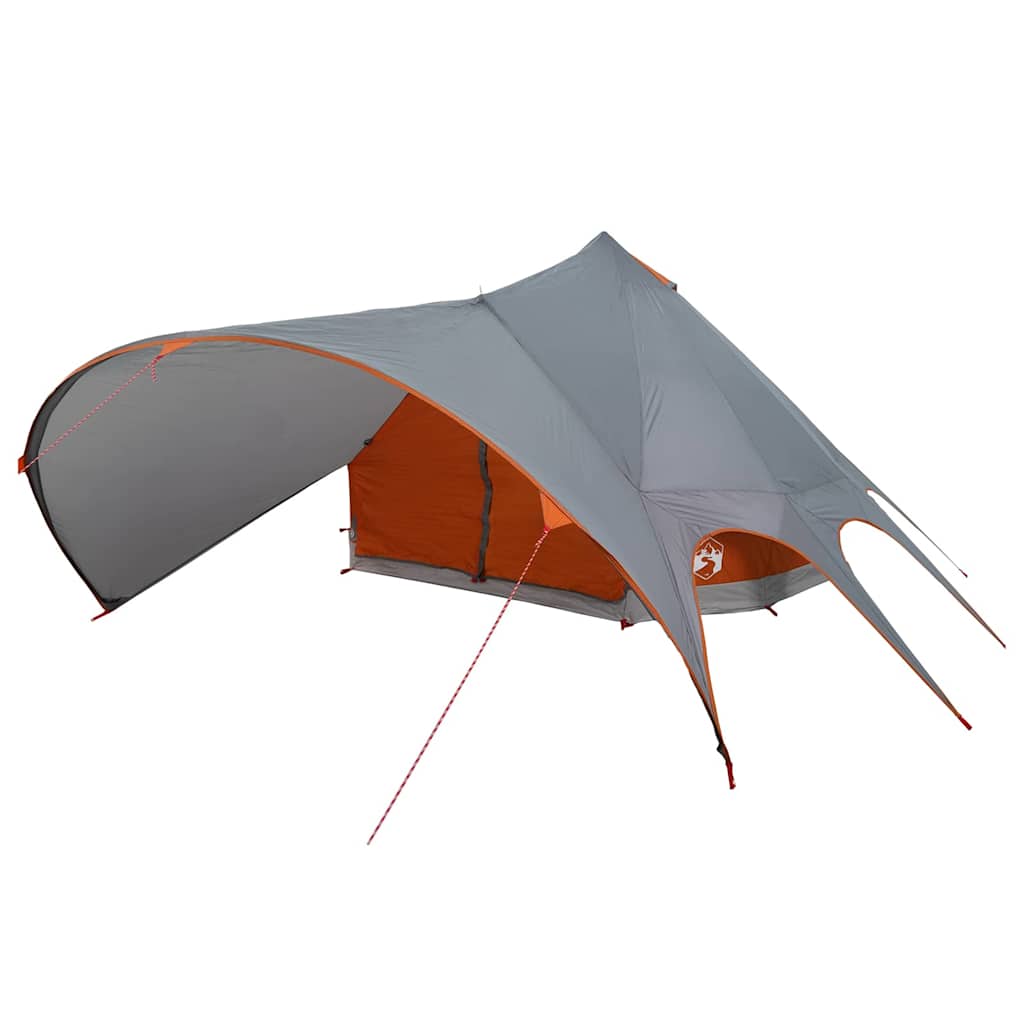 Teepee tent with roof Grey and orange 600 x 600 x 347 cm