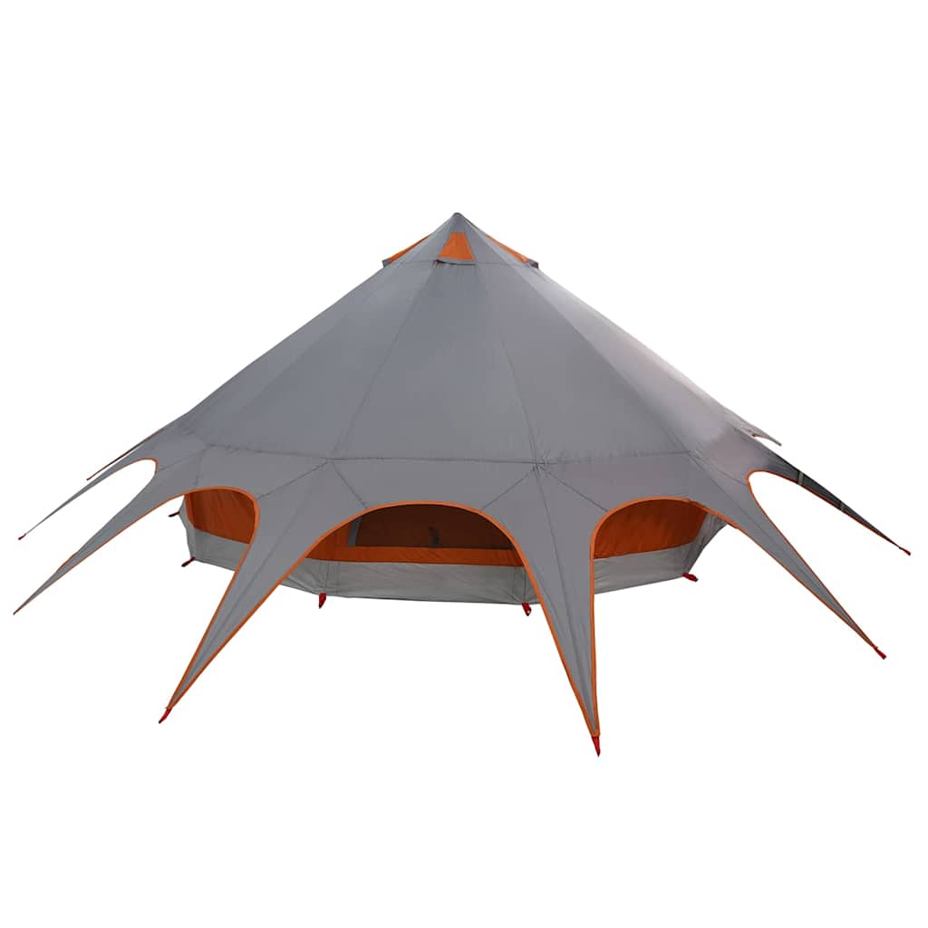 Teepee tent with roof Grey and orange 600 x 600 x 347 cm
