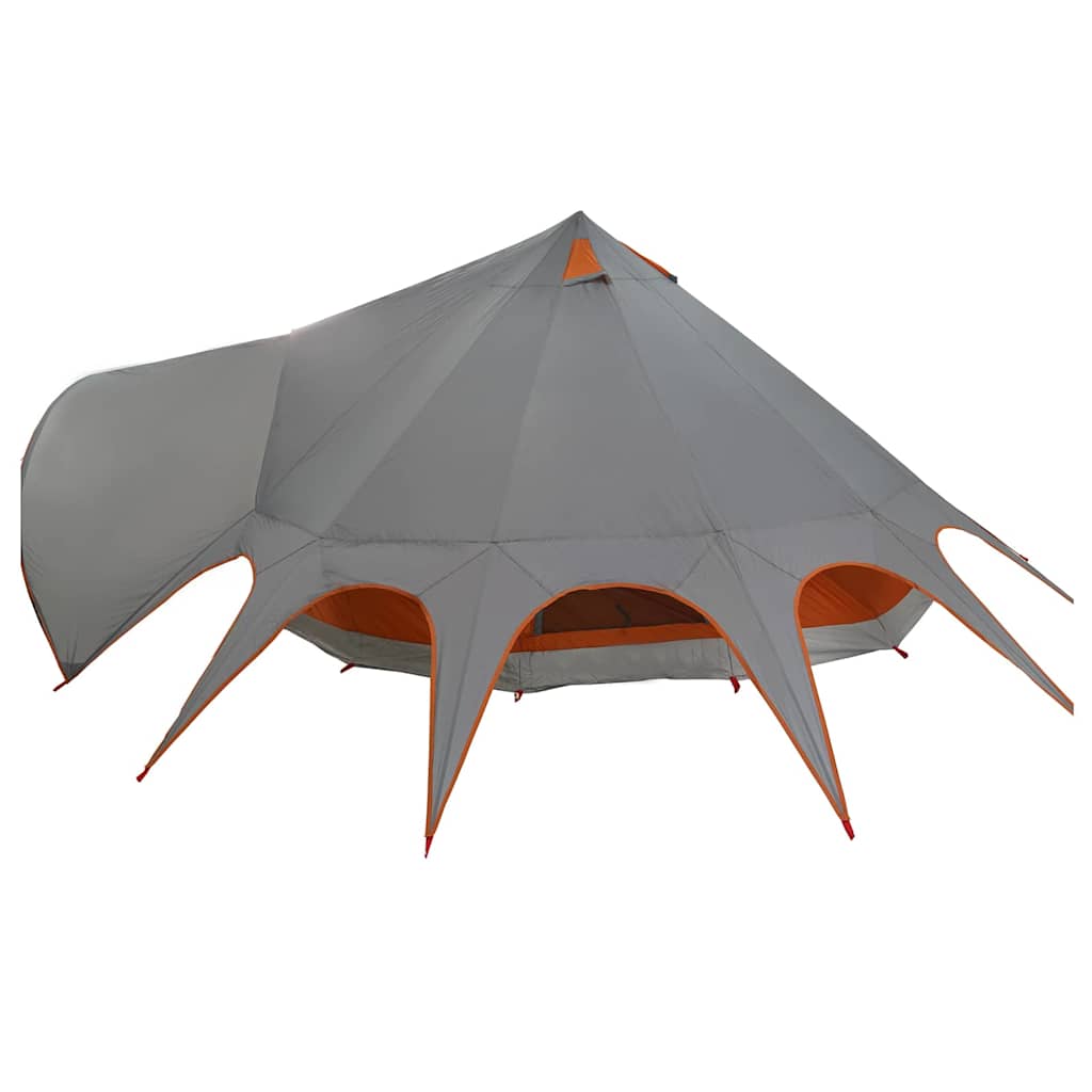 Teepee tent with roof Grey and orange 600 x 600 x 347 cm