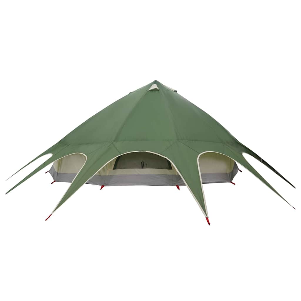 Teepee palapinė su stogu Žalia ir Pilka 600 x 600 x 347 cm