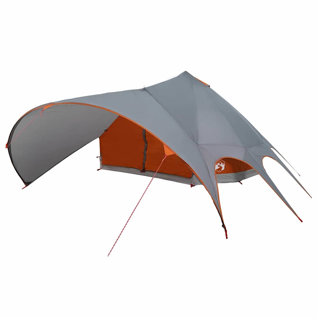 Teepee palapinė su stogu Pilka ir oranžinė 600 x 600 x 347 cm