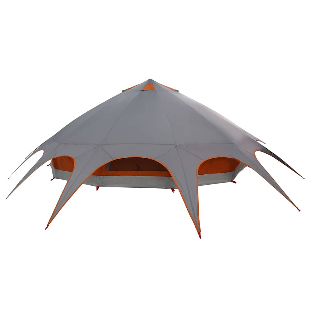Teepee palapinė su stogu Pilka ir oranžinė 600 x 600 x 347 cm