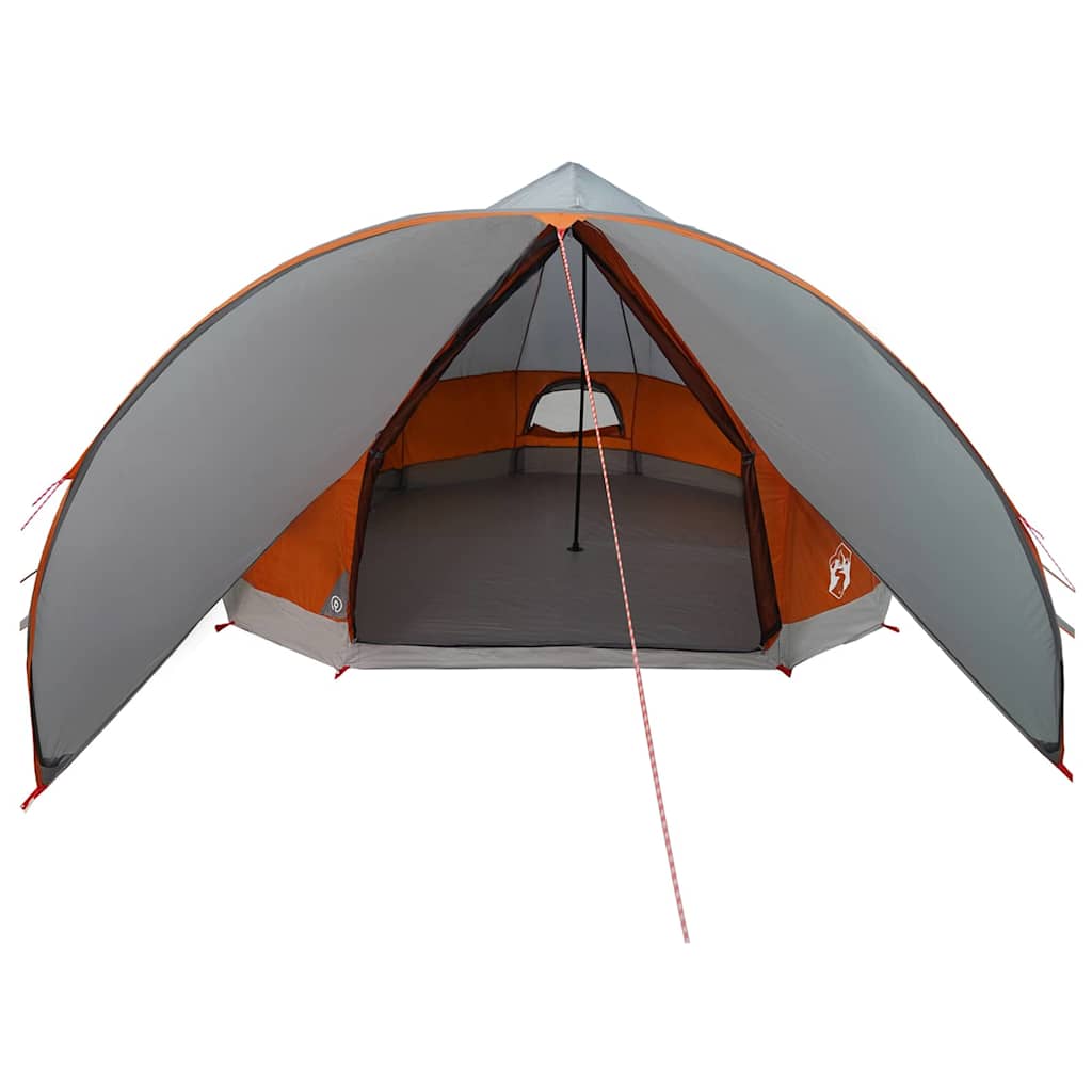 Teepee palapinė su stogu Pilka ir oranžinė 600 x 600 x 347 cm