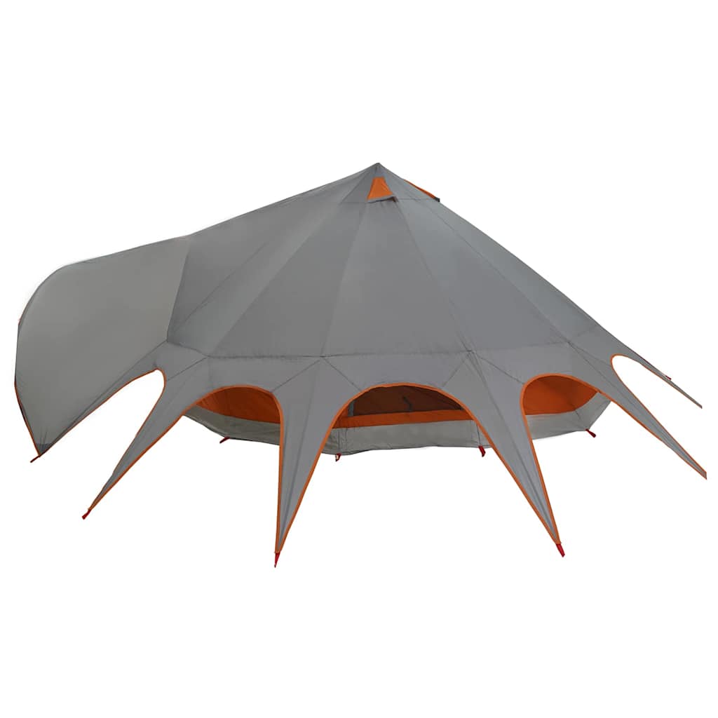 Teepee palapinė su stogu Pilka ir oranžinė 600 x 600 x 347 cm