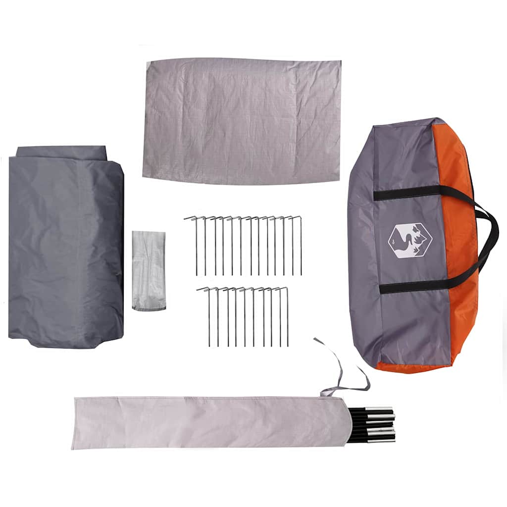 Gazebo tent with roof Grey and orange 425 x 396 x 222 cm