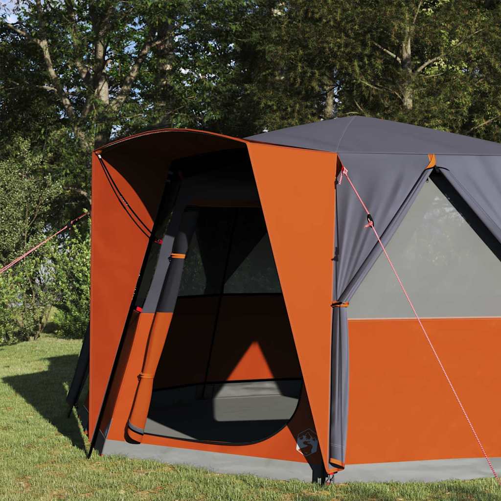 Gazebo tent with roof Grey and orange 425 x 396 x 222 cm
