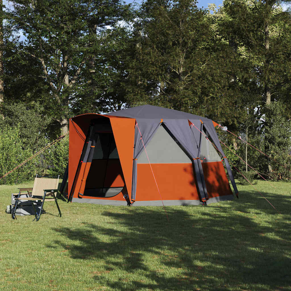 Gazebo tent with roof Grey and orange 425 x 396 x 222 cm