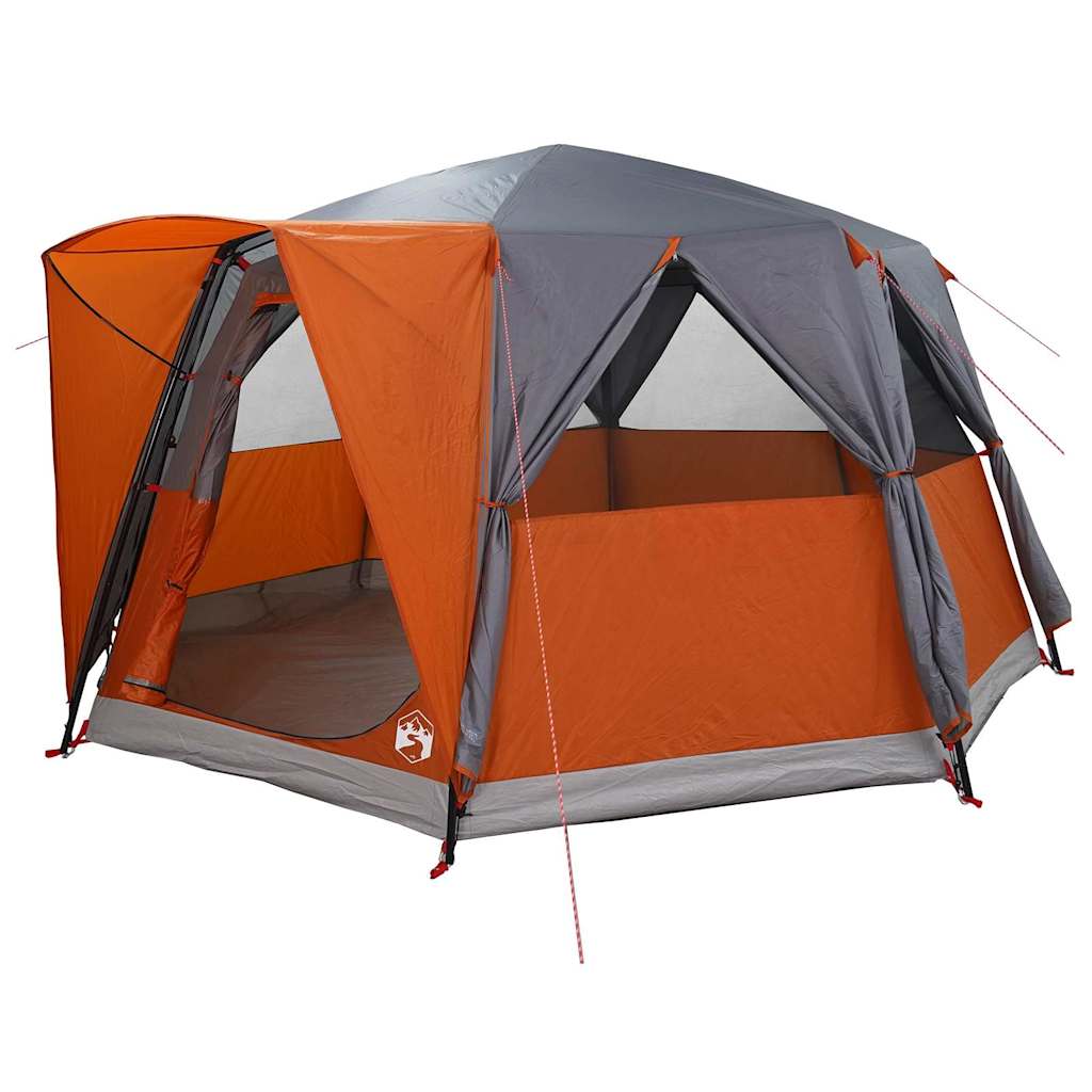Gazebo tent with roof Grey and orange 425 x 396 x 222 cm