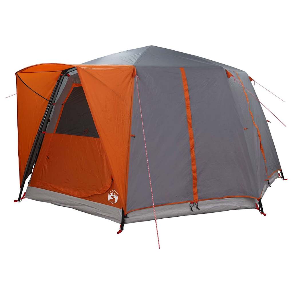 Gazebo tent with roof Grey and orange 425 x 396 x 222 cm