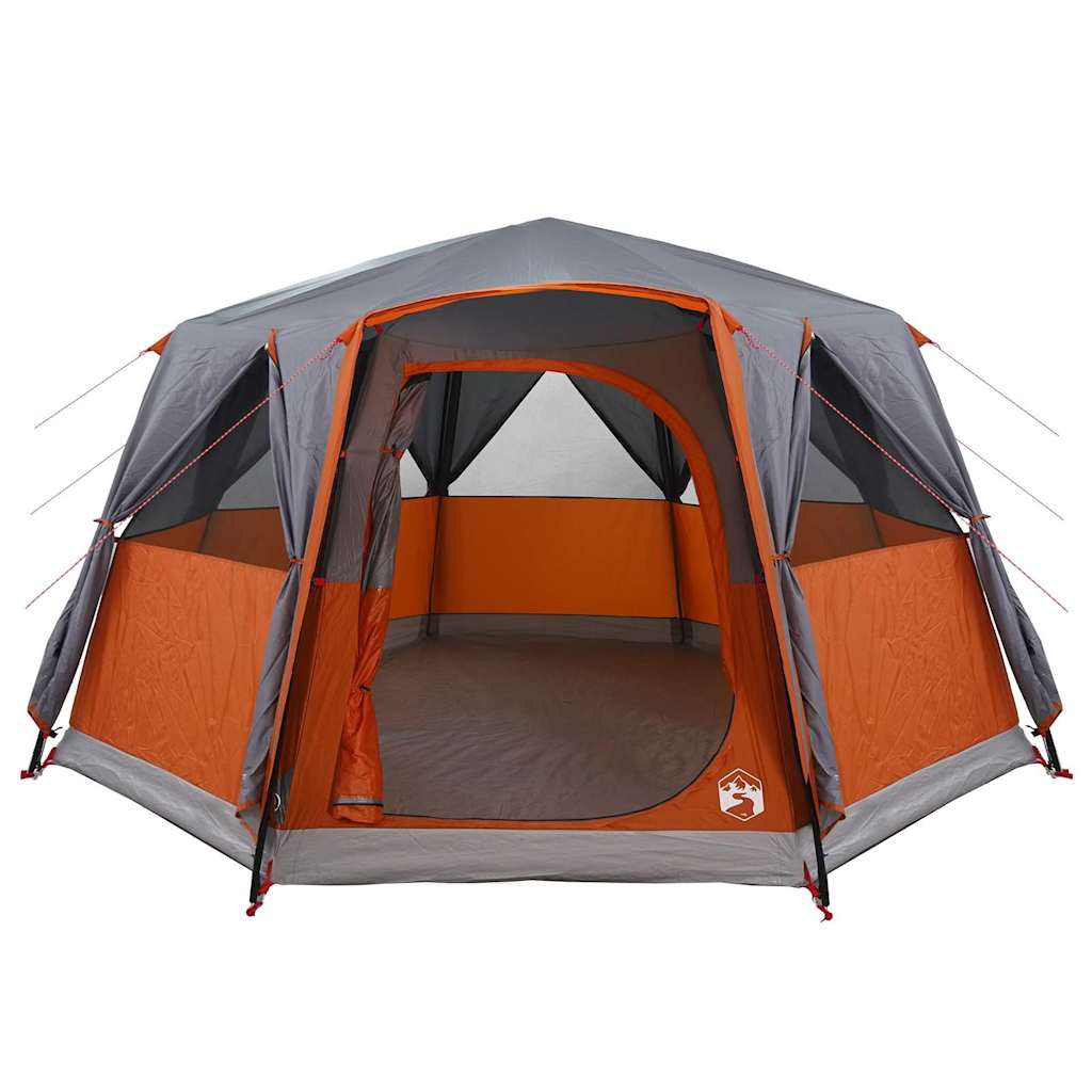 Gazebo tent with roof Grey and orange 425 x 396 x 222 cm