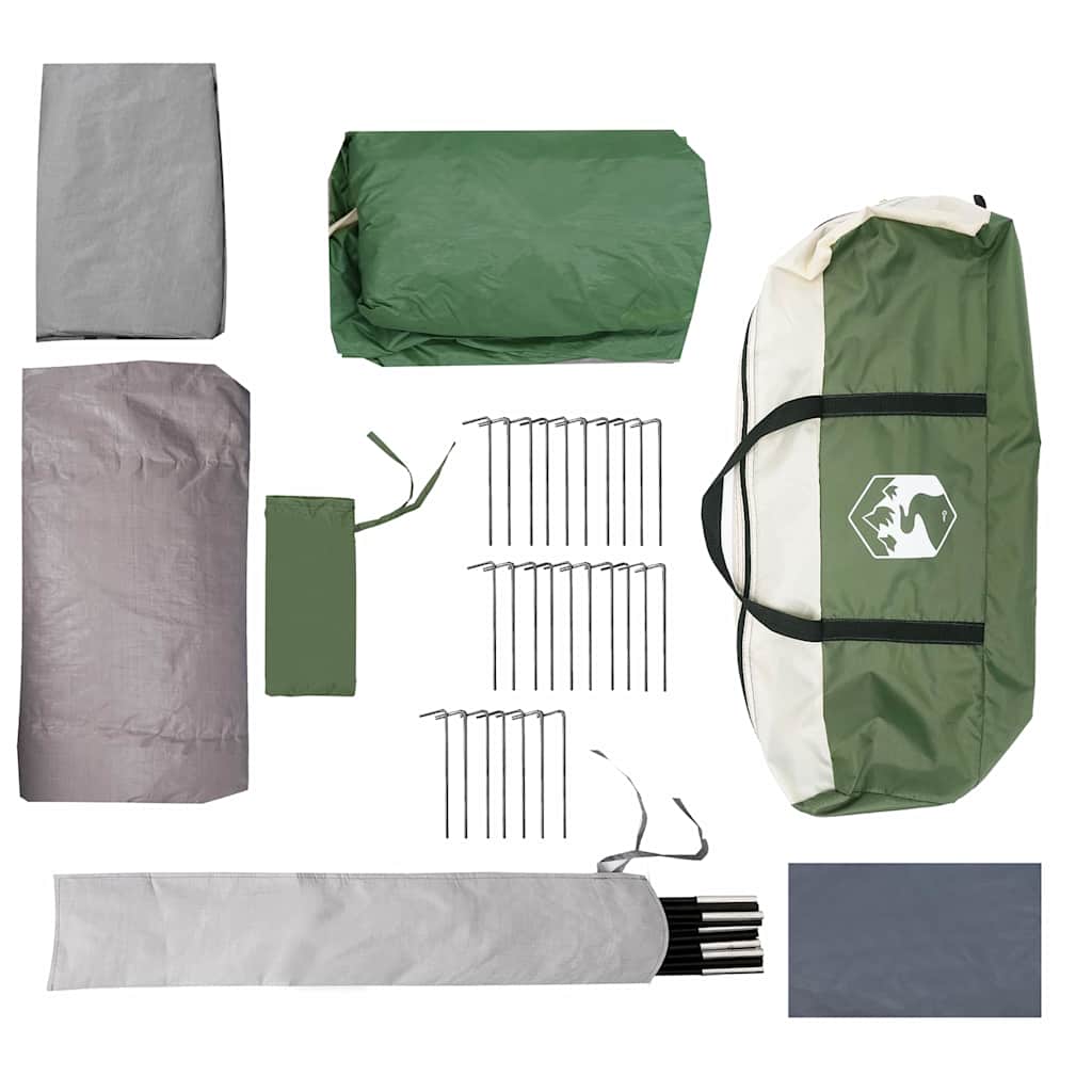 Tunnel Tent with Canopy Green and White 740 x 370 x 220 cm