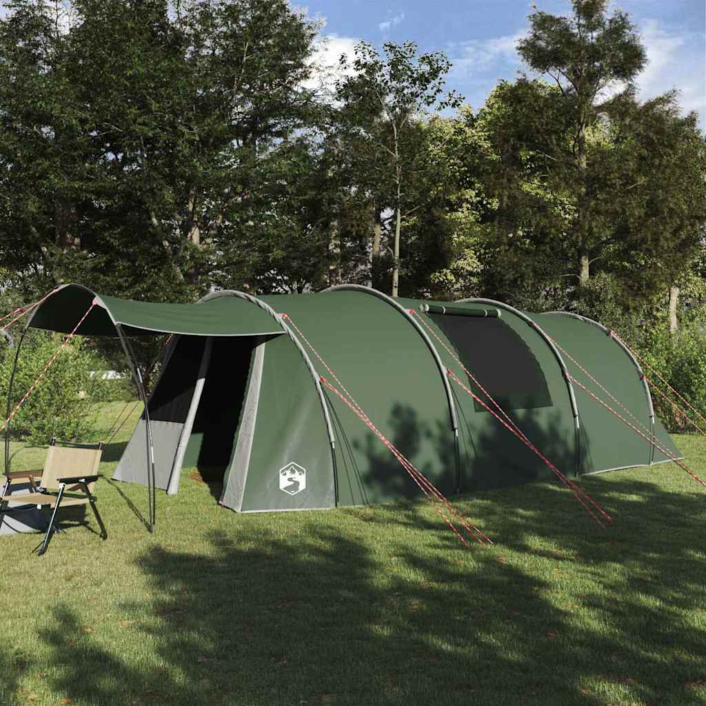 Tunnel Tent with Canopy Green and White 740 x 370 x 220 cm
