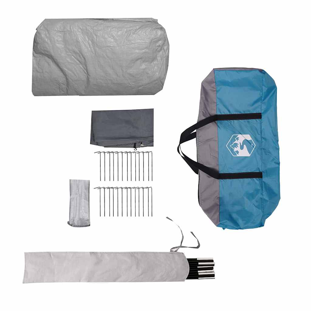 Tunnel Tent with Roof Blue and Grey 700 x 590 x 215 cm