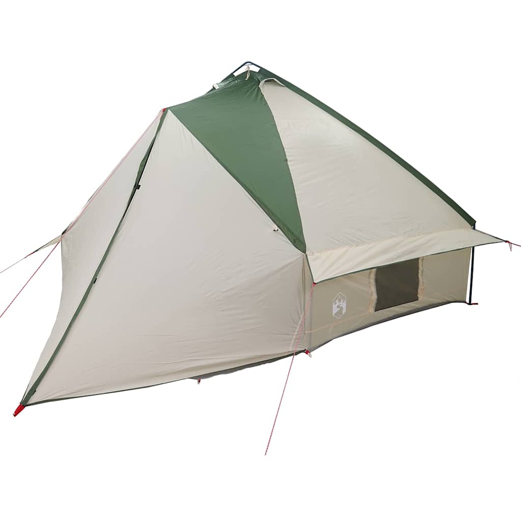 Teepee palapinė su stogu Žalia ir balta 490 x 410 x 210 cm