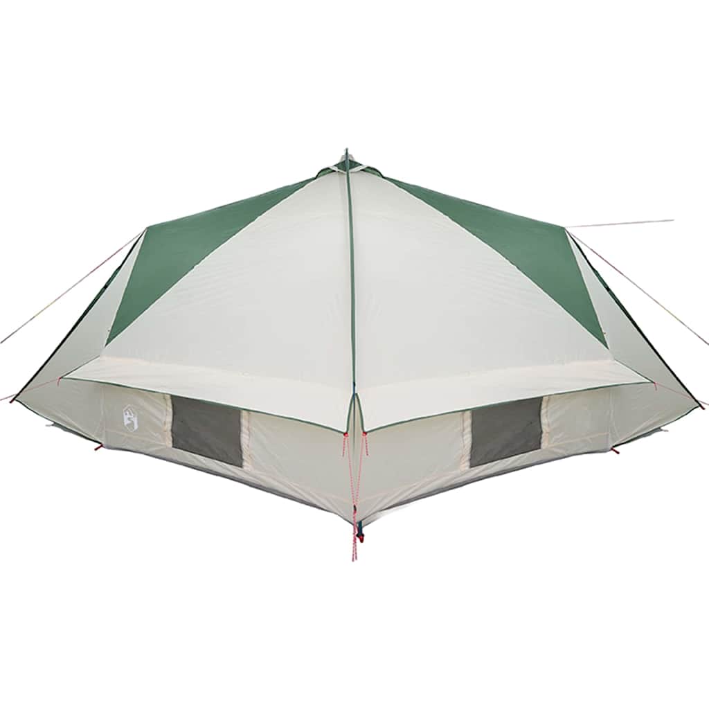 Teepee palapinė su stogu Žalia ir balta 490 x 410 x 210 cm