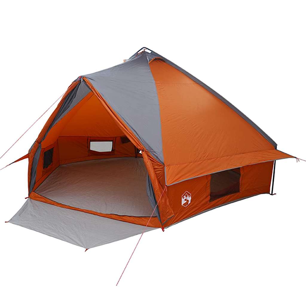 Teepee palapinė su stogu Pilka ir oranžinė 490 x 410 x 210 cm