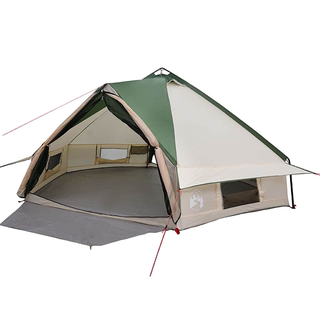 Teepee palapinė su stogu Žalia ir balta 490 x 410 x 210 cm