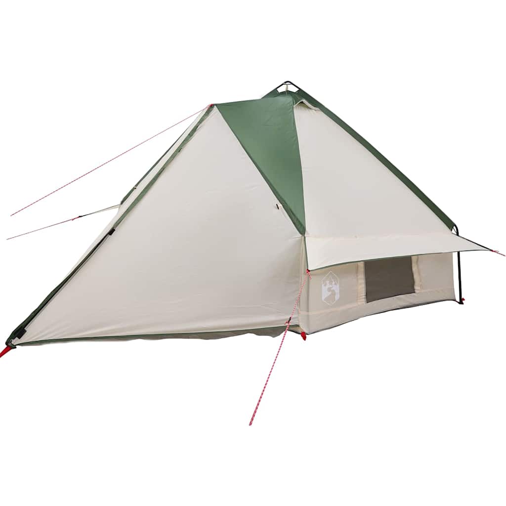 Teepee palapinė su stogu Žalia ir balta 490 x 410 x 210 cm