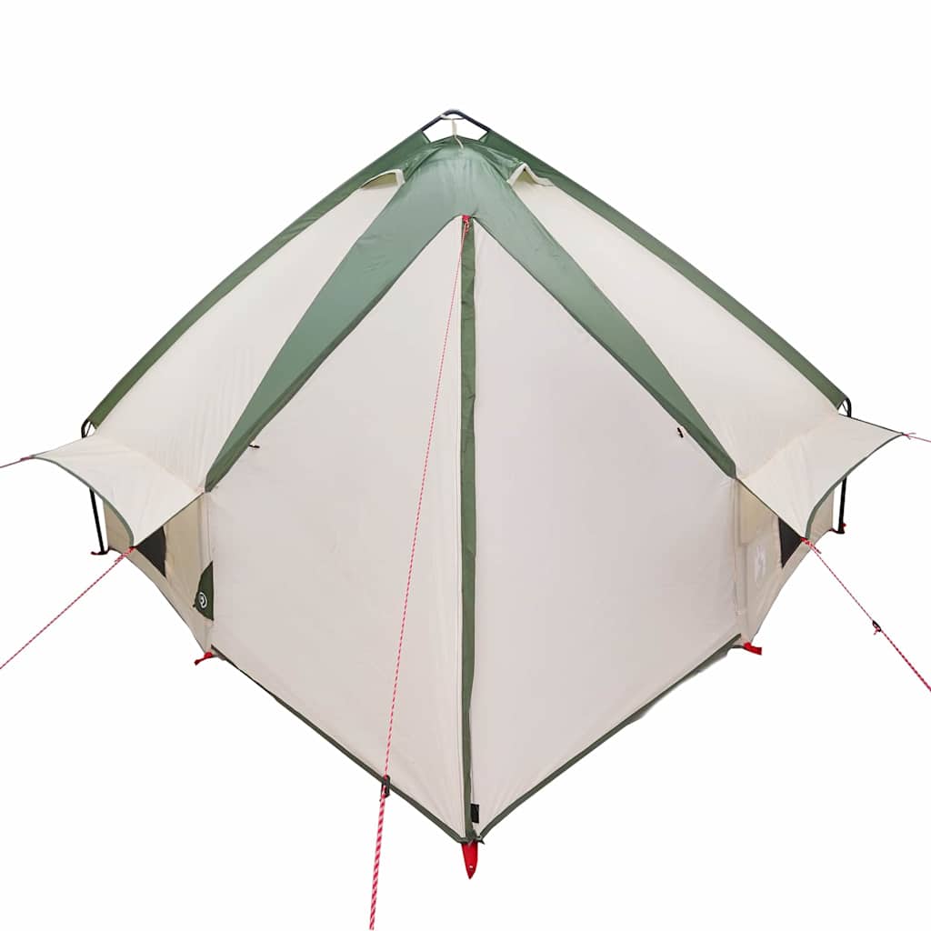 Teepee palapinė su stogu Žalia ir balta 490 x 410 x 210 cm