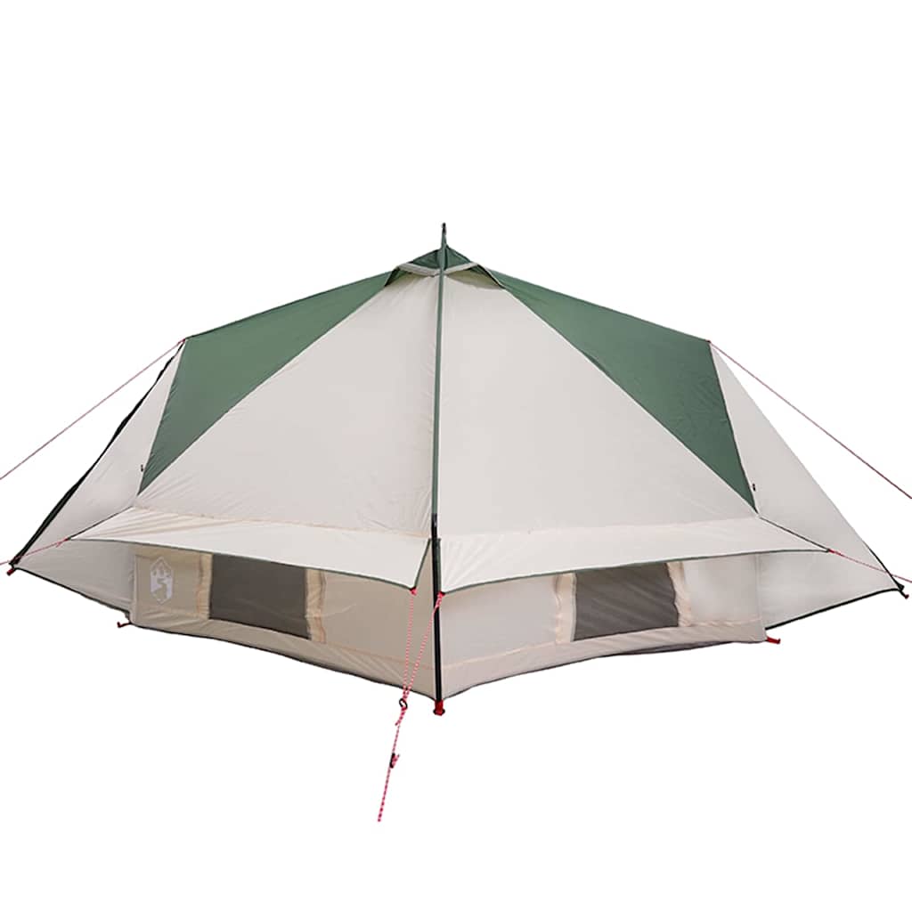 Teepee palapinė su stogu Žalia ir balta 490 x 410 x 210 cm