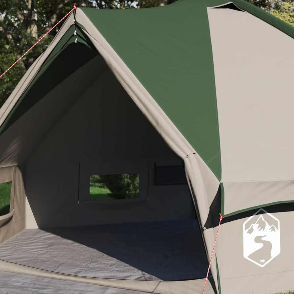 Teepee palapinė su stogu Žalia ir balta 490 x 410 x 210 cm