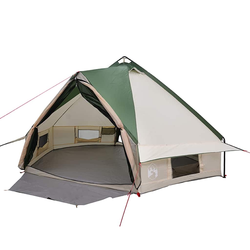 Teepee palapinė su stogu Žalia ir balta 490 x 410 x 210 cm