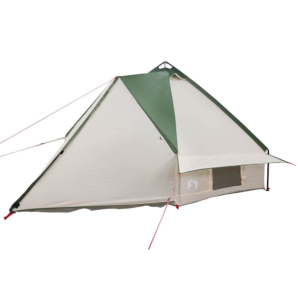 Teepee palapinė su stogu Žalia ir balta 490 x 410 x 210 cm