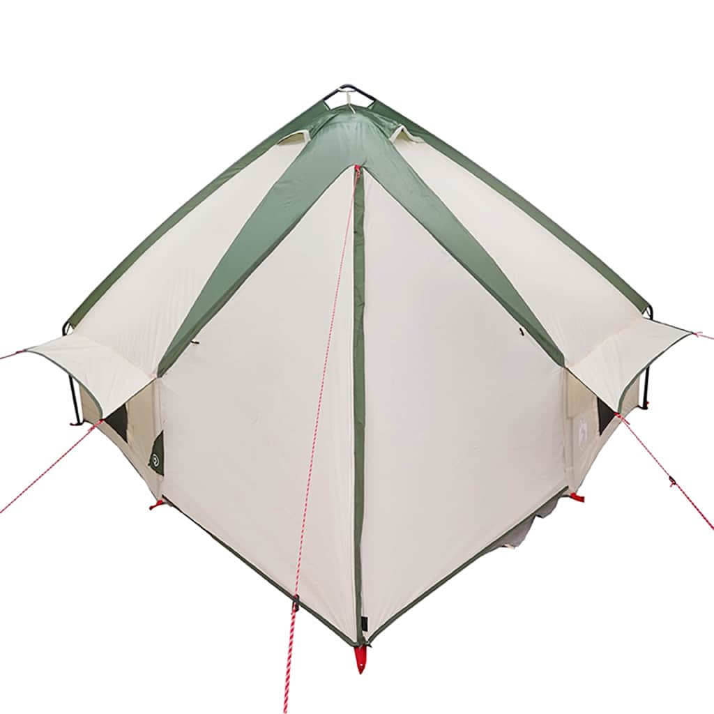 Teepee palapinė su stogu Žalia ir balta 490 x 410 x 210 cm
