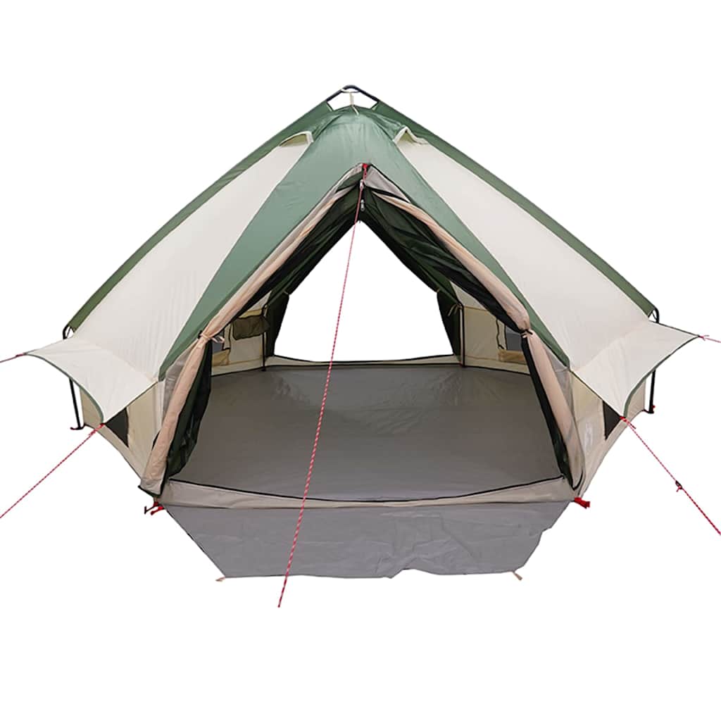 Teepee palapinė su stogu Žalia ir balta 490 x 410 x 210 cm