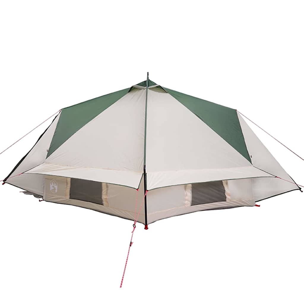 Teepee palapinė su stogu Žalia ir balta 490 x 410 x 210 cm