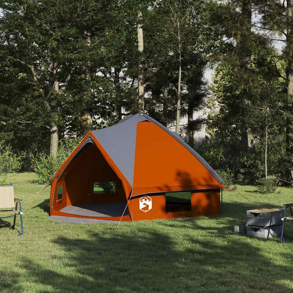 Teepee Tent with Roof Grey and Orange 490 x 410 x 210 cm