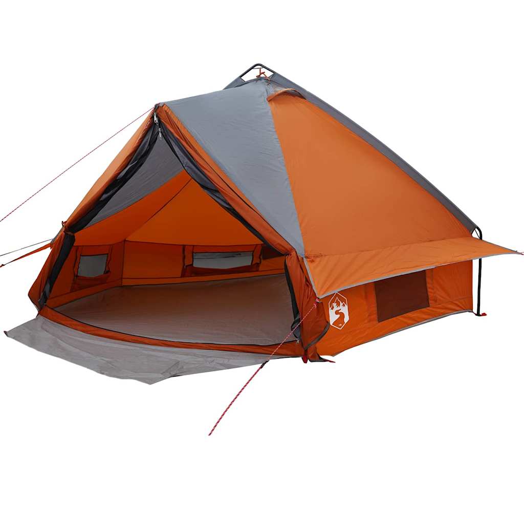 Teepee Tent with Roof Grey and Orange 490 x 410 x 210 cm