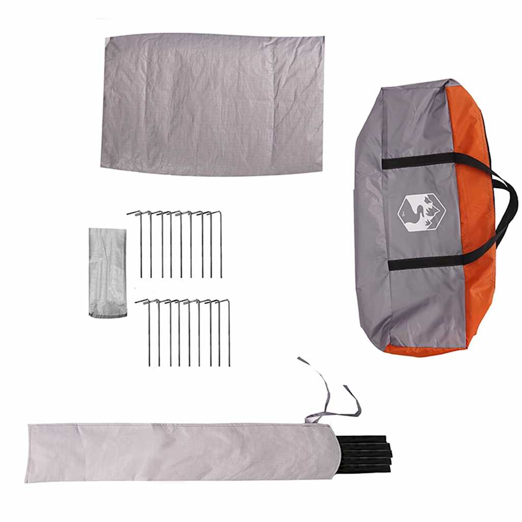 Tipi telts ar jumtu Pelēka un oranža 490 x 410 x 210 cm